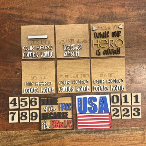 Military Hero Days Countdown USA Interchangeable Squares Mix & Match
