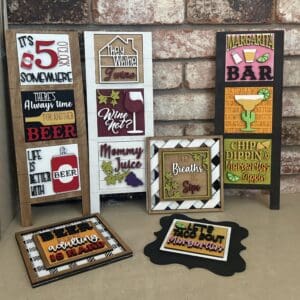 Bar Margarita Beer Wine Interchangeable Squares Mix & Match