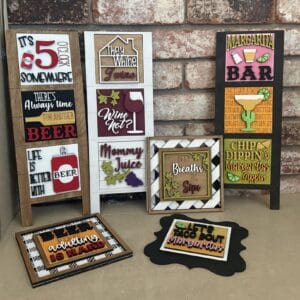 Bar Margarita Beer Wine Interchangeable Squares Mix & Match