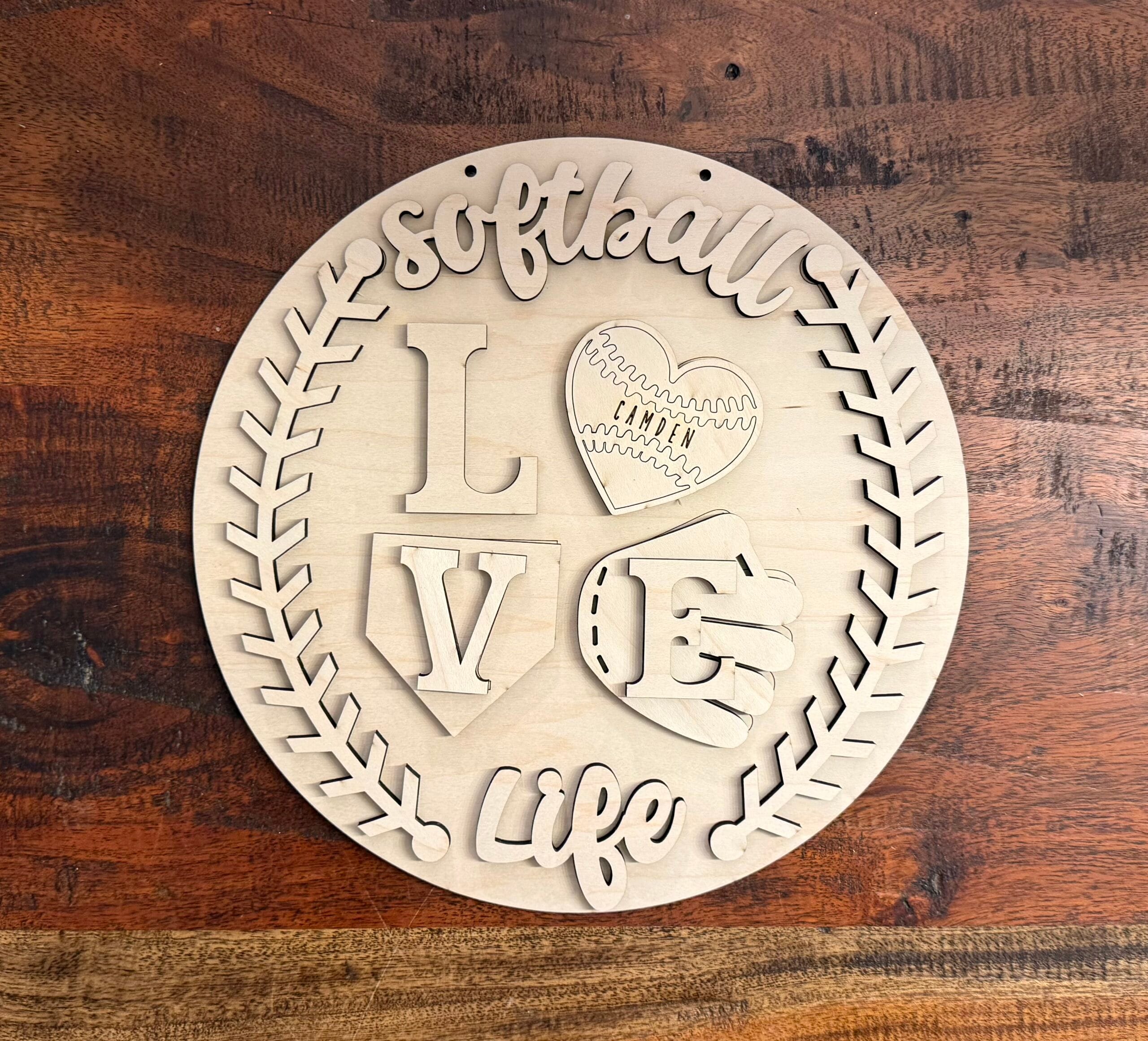 Softball Life Love Door Hanger - Image 3