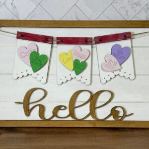 Banner Valentine Conversation Hearts Interchangeable