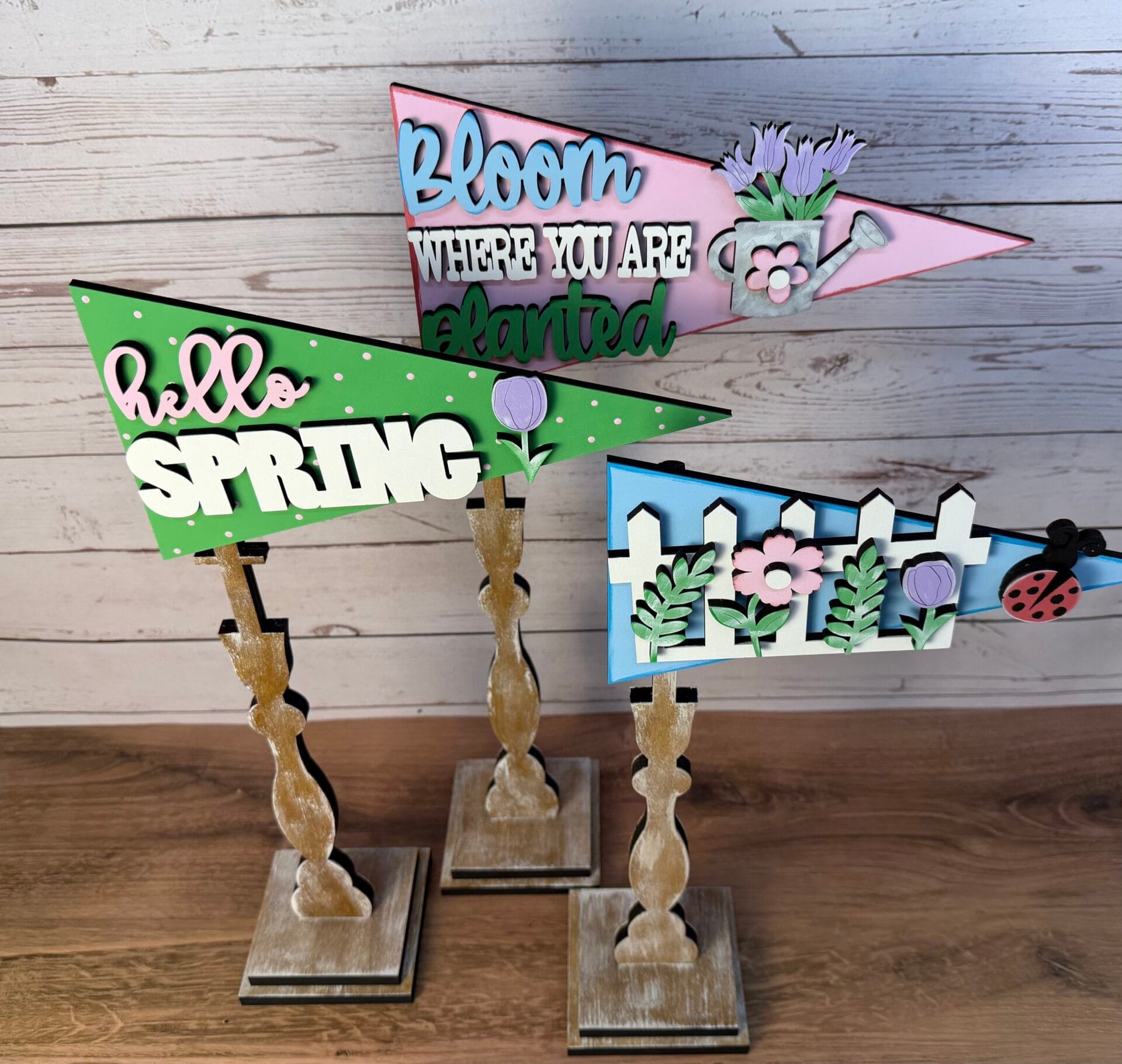 Hello Spring Pennant Interchangeable 3 Piece Set