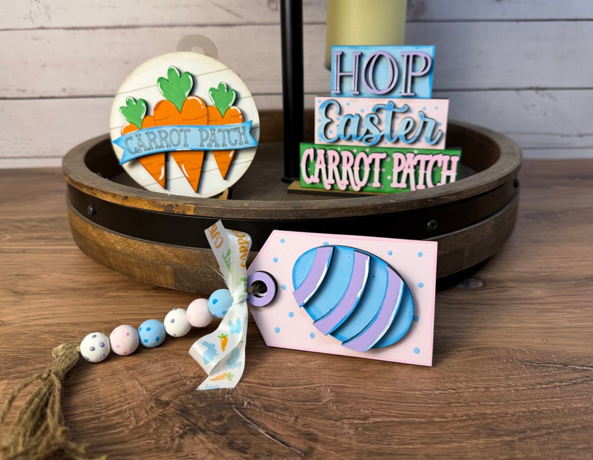 Easter Carrot Patch Tiered Tray 5 Piece Set - Image 4