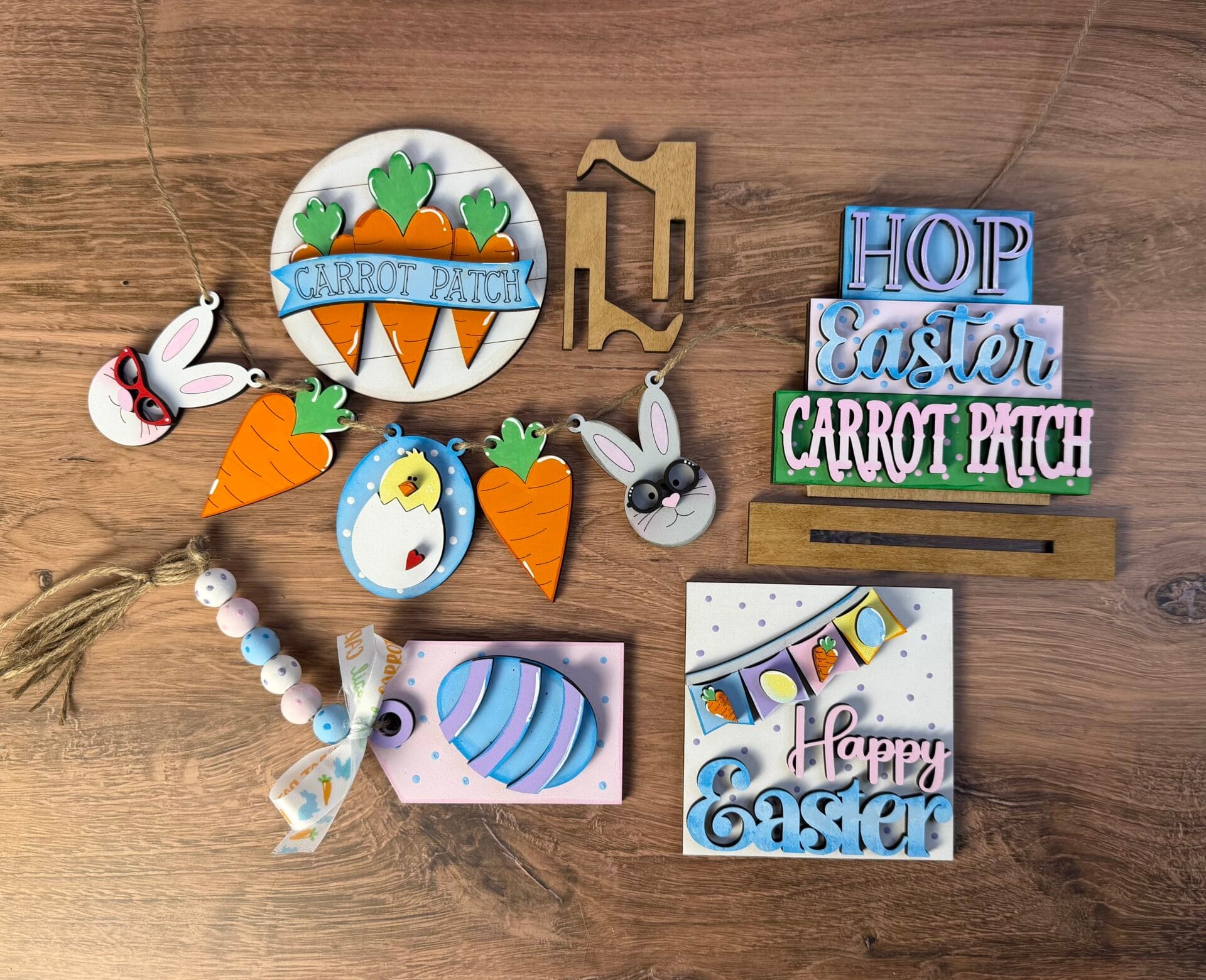 Easter Carrot Patch Tiered Tray Individual Pieces