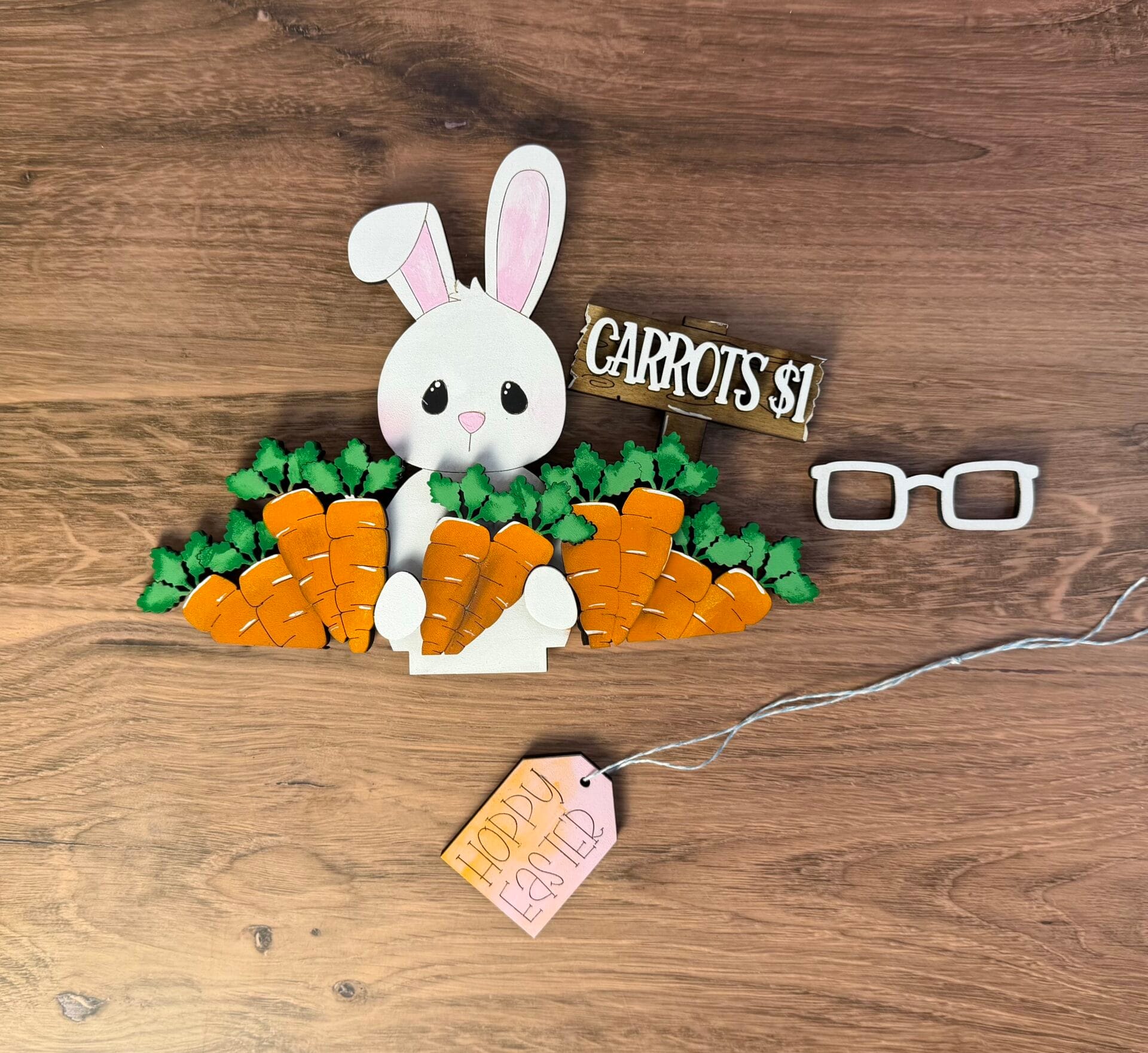 Easter Bunny Carrot Patch For Large Flower Basket Interchangeable Weave Basket - Image 5