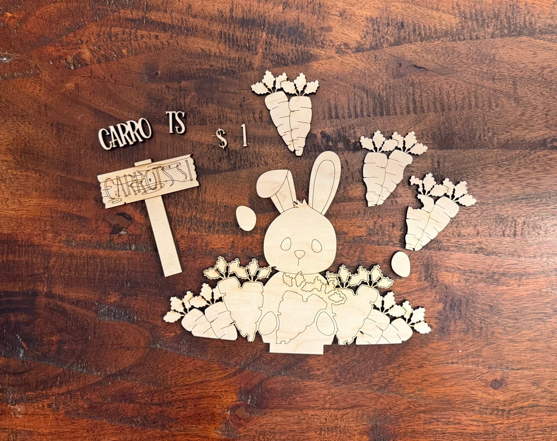 Easter Bunny Carrot Patch For Large Flower Basket Interchangeable Weave Basket - Image 3