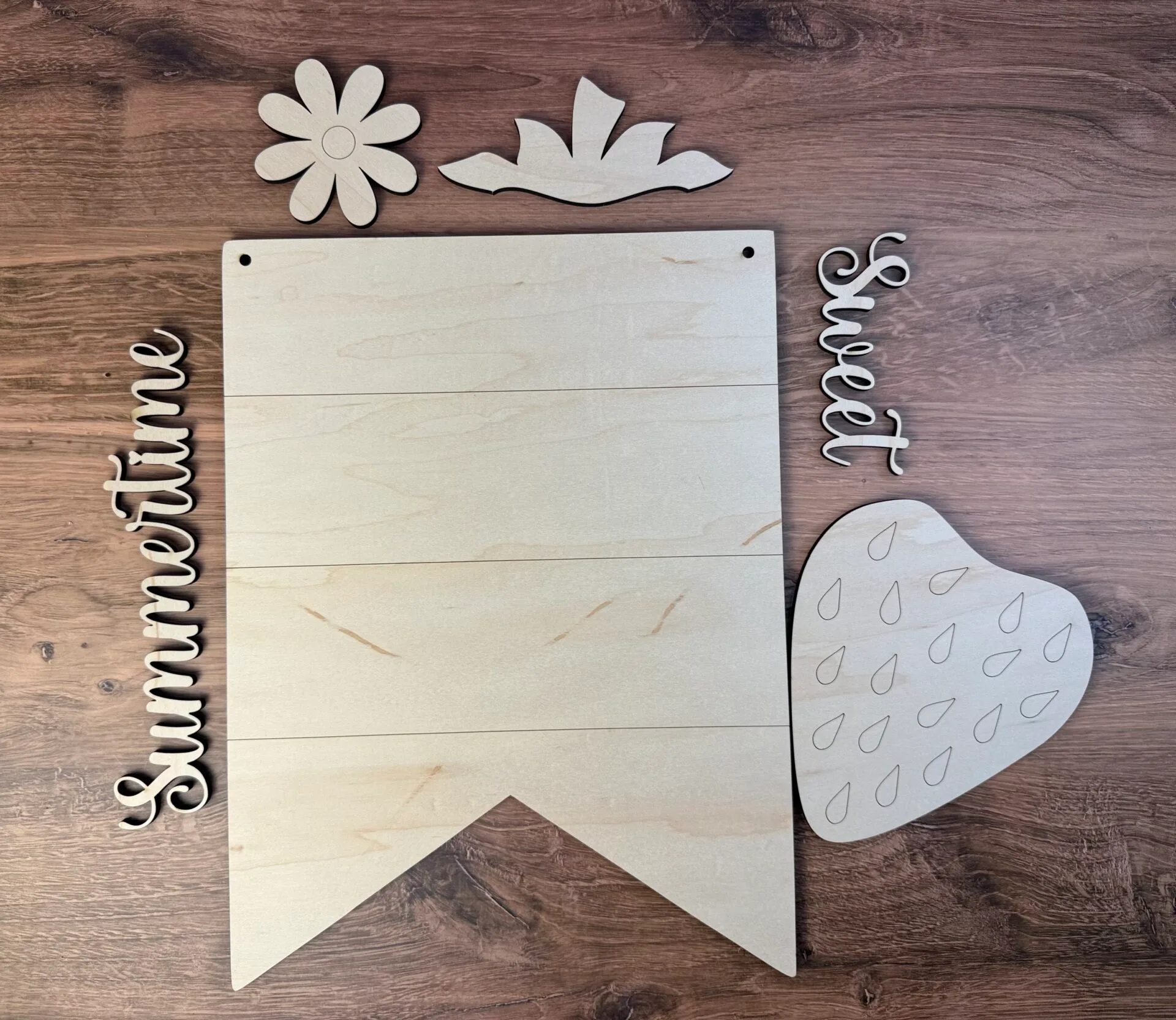 Sweet Summertime Strawberry Summer Door Hanger - Image 3