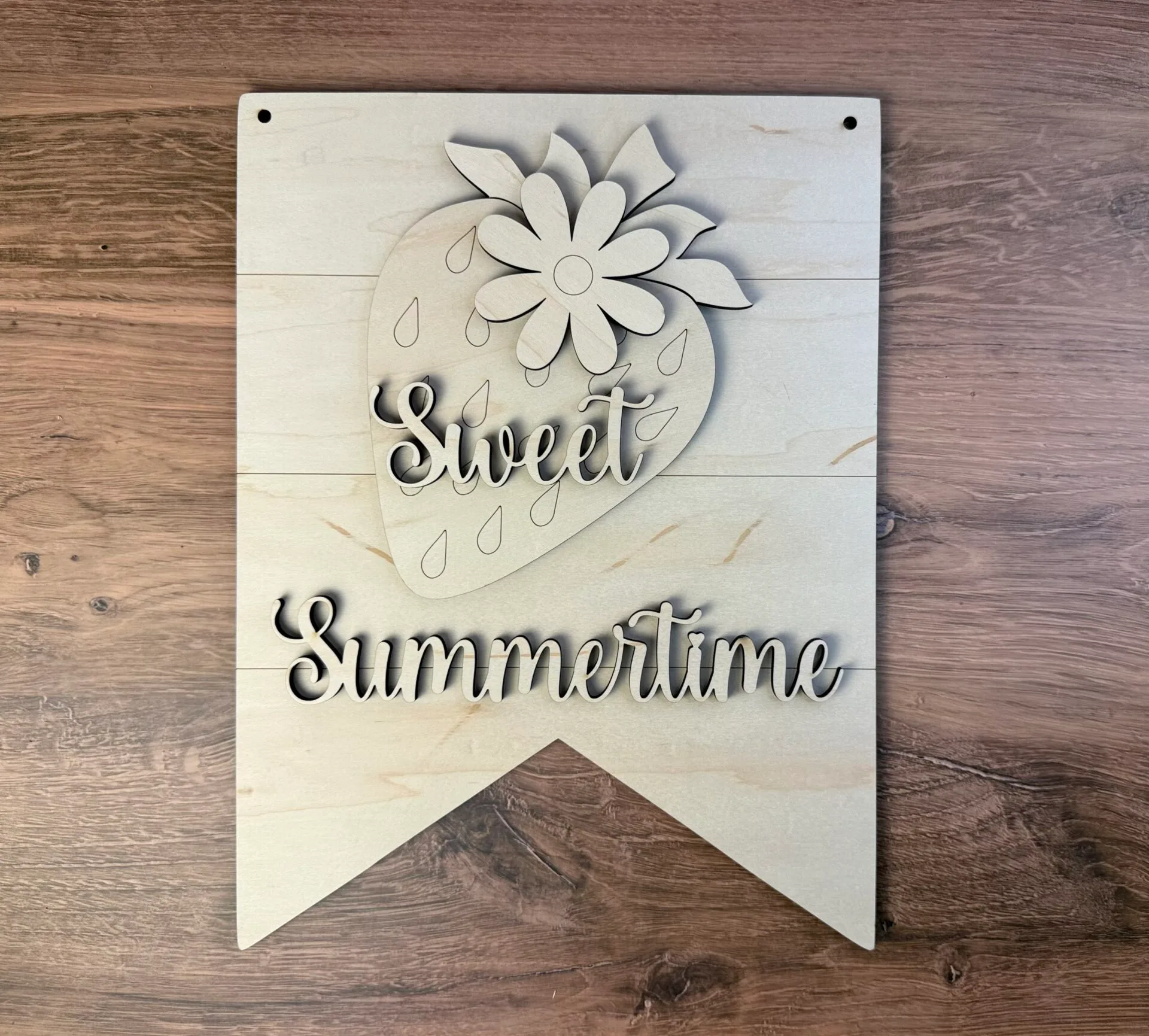 Sweet Summertime Strawberry Summer Door Hanger - Image 2