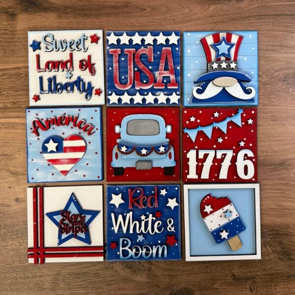 Patriotic Interchangeable Squares Mix & Match