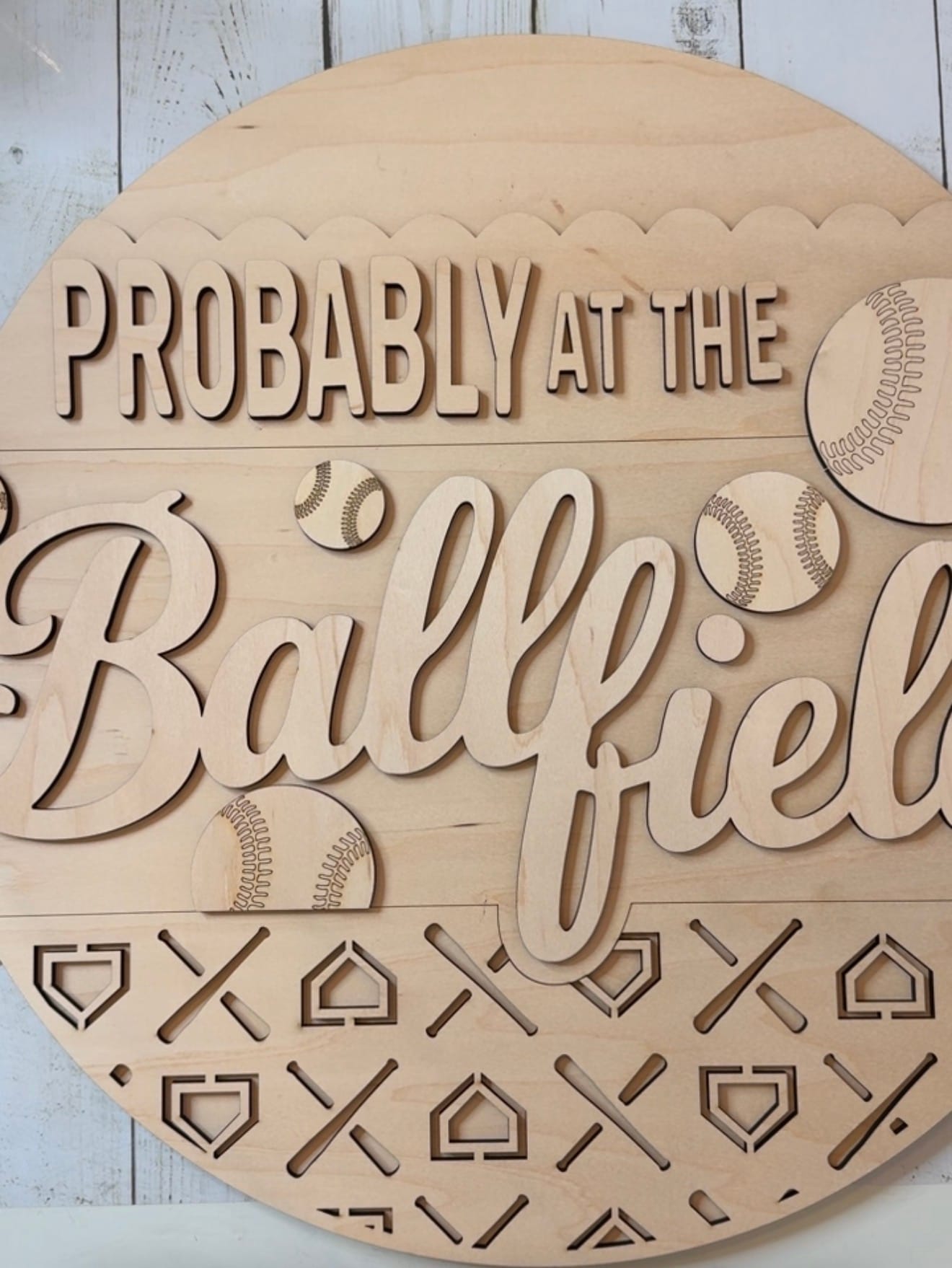 Probably At The Ballfield Door Hanger - Image 3
