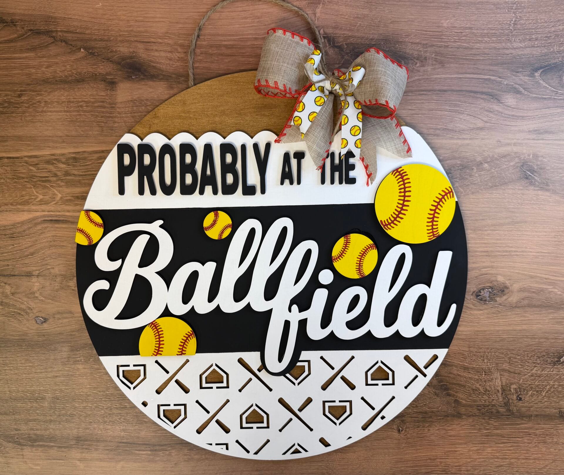 Probably At The Ballfield Door Hanger - Image 4