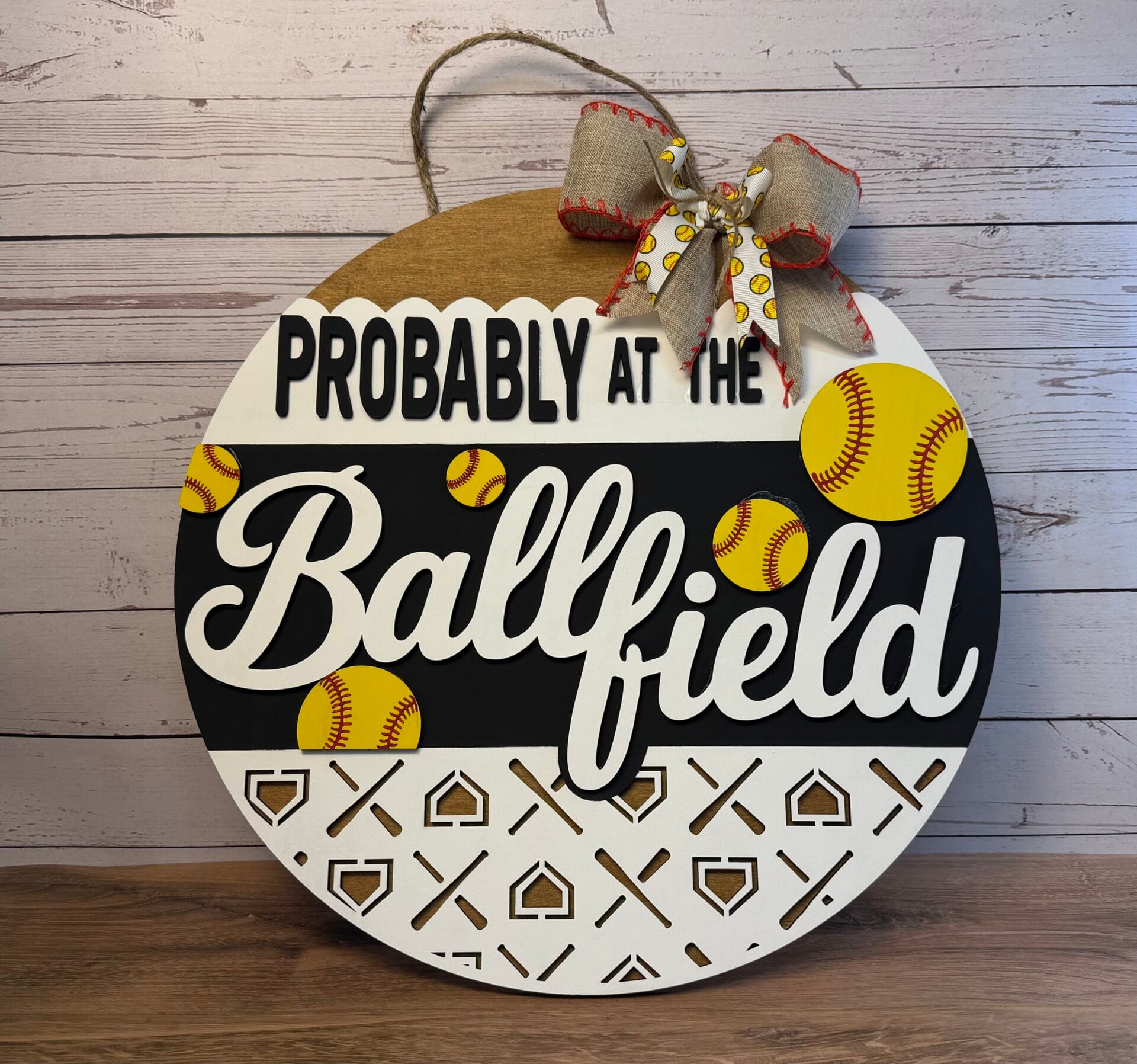 Probably At The Ballfield Door Hanger - Image 5