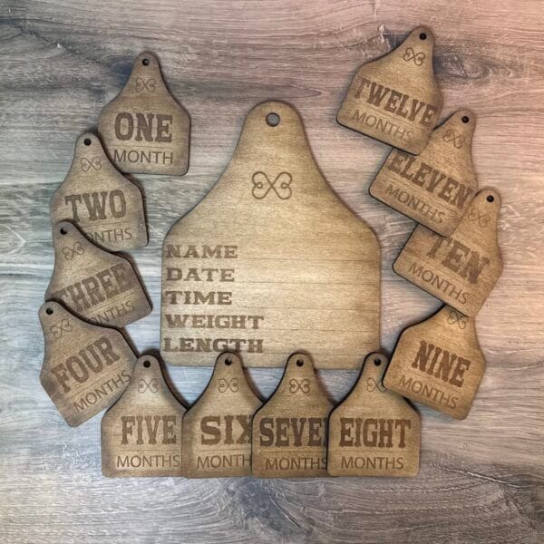 Cow Tag Baby Monthly Milestone Markers