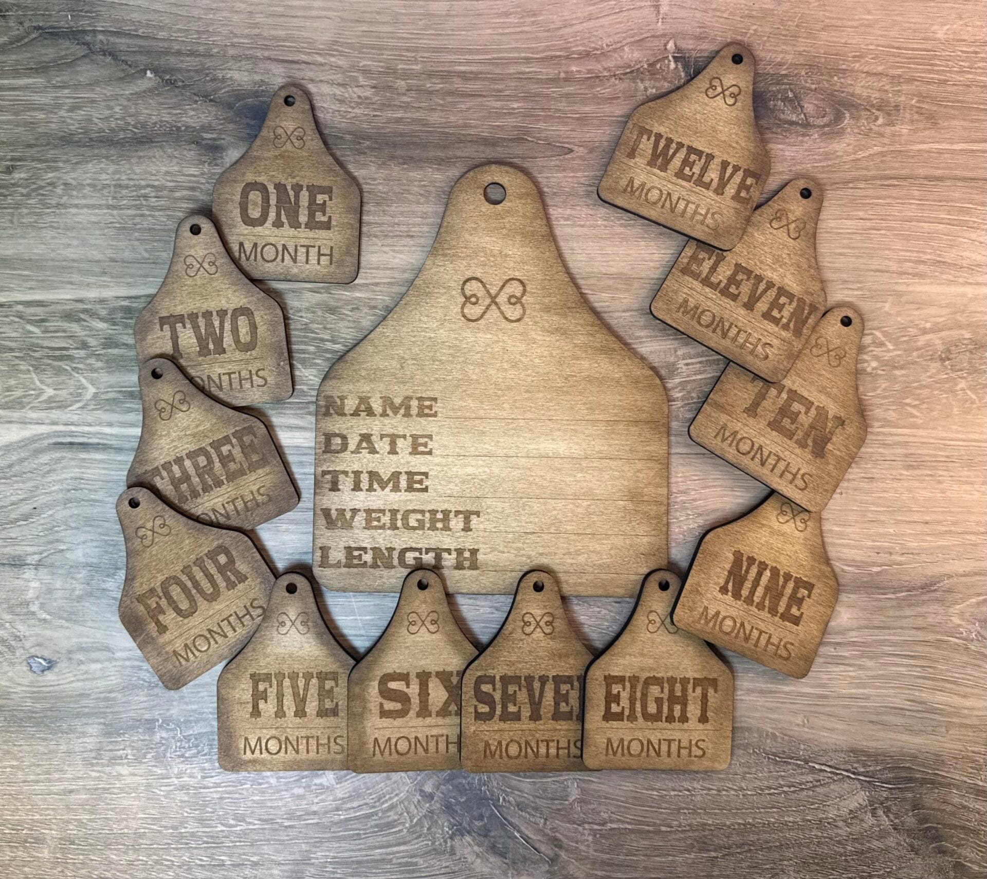 Cow Tag Baby Monthly Milestone Markers