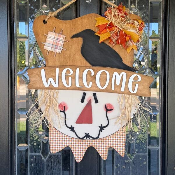Scarecrow Snowman Reversible Door Hanger