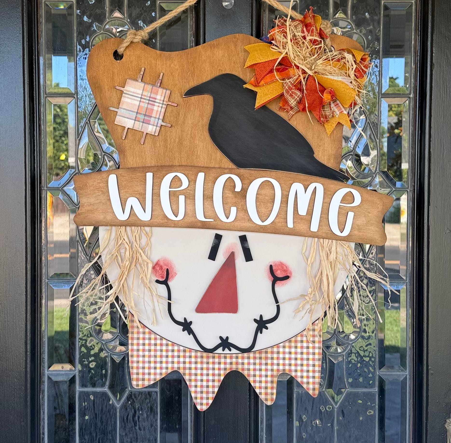 Scarecrow Snowman Reversible Door Hanger