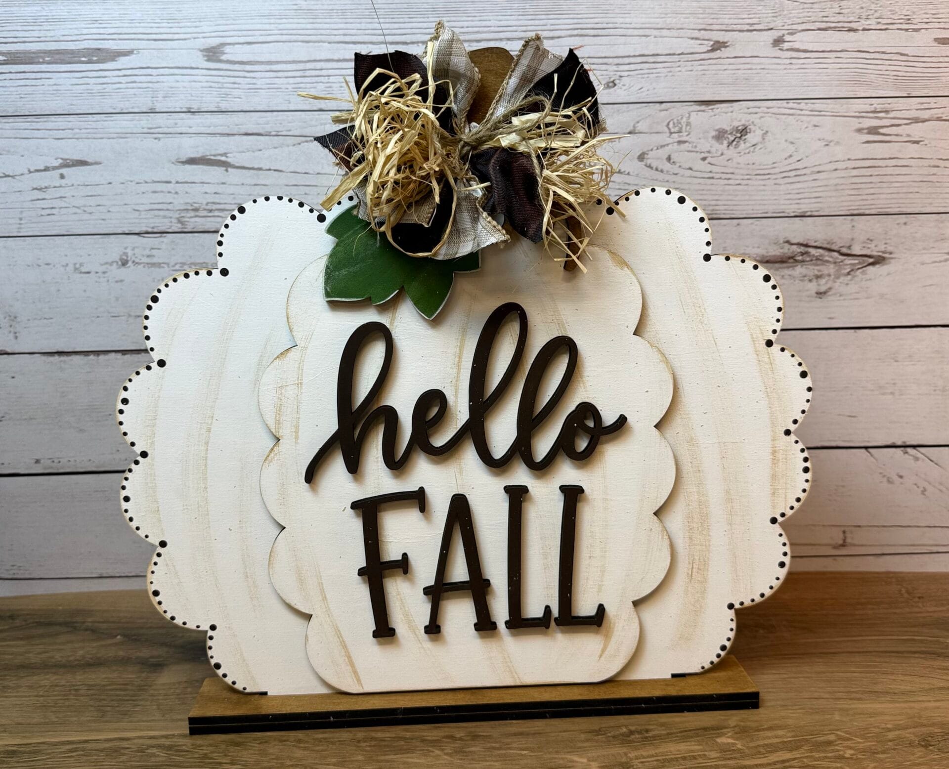 Hello Fall Pumpkin Shelf Sitter
