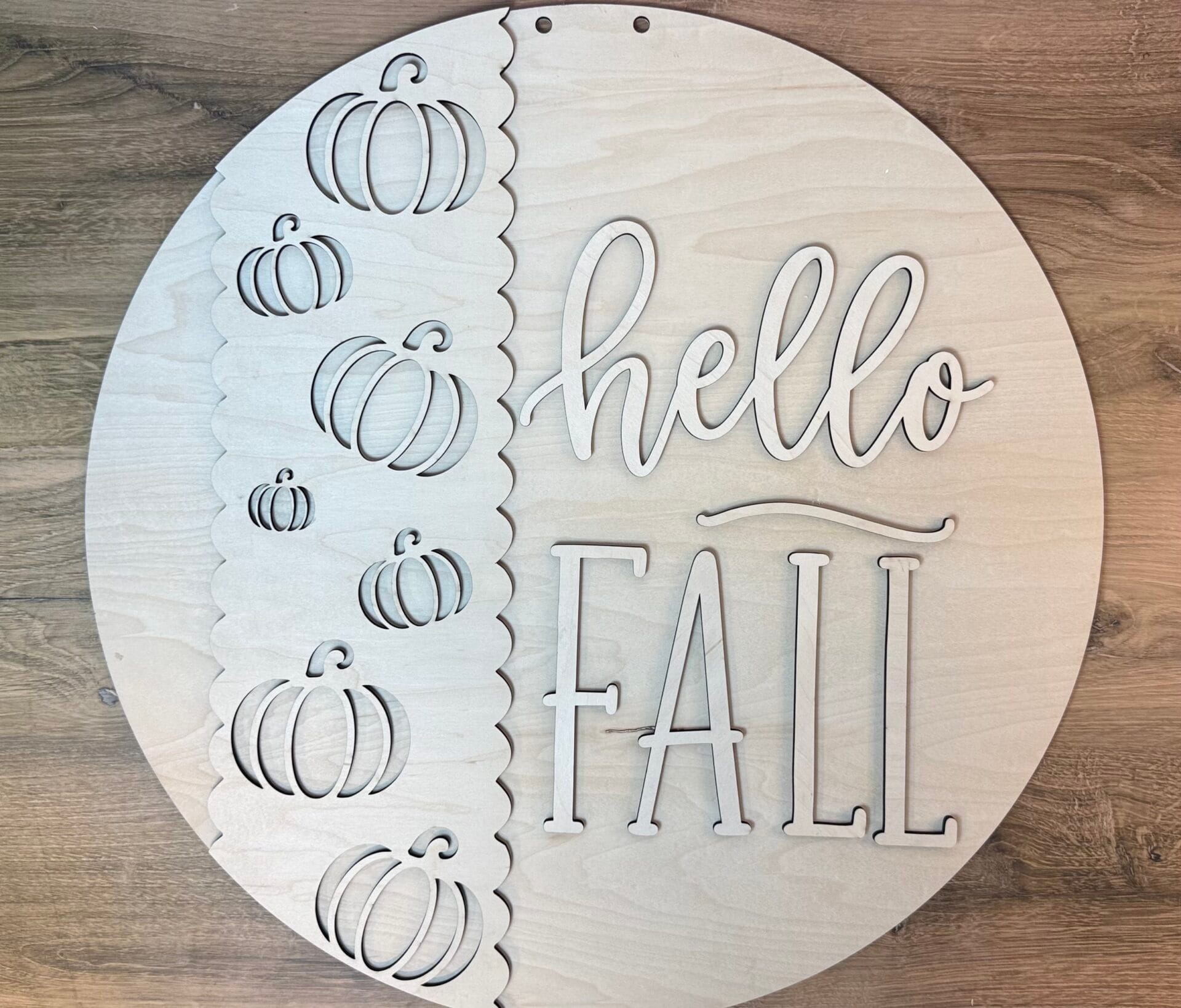 Hello Fall Pumpkin Round Door Hanger - Image 2