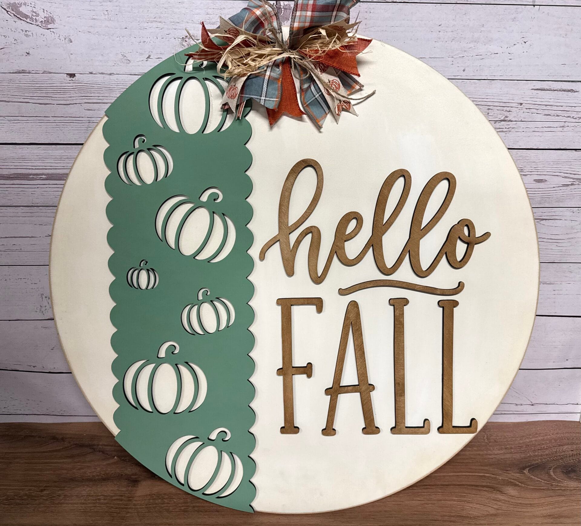 Hello Fall Pumpkin Round Door Hanger - Image 5
