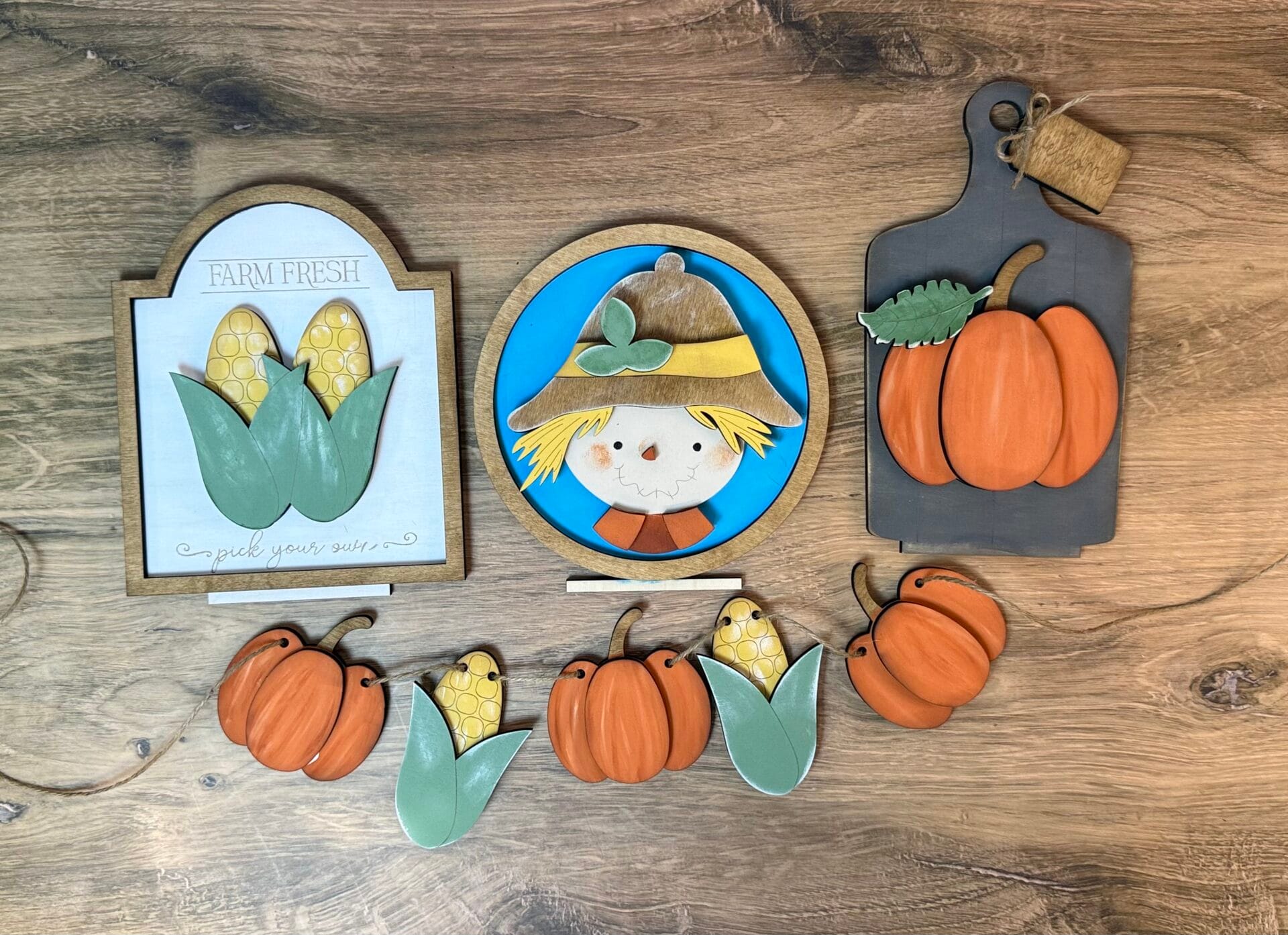 Scarecrow Fall Bench Interchangeable 4 Piece Set - Image 4