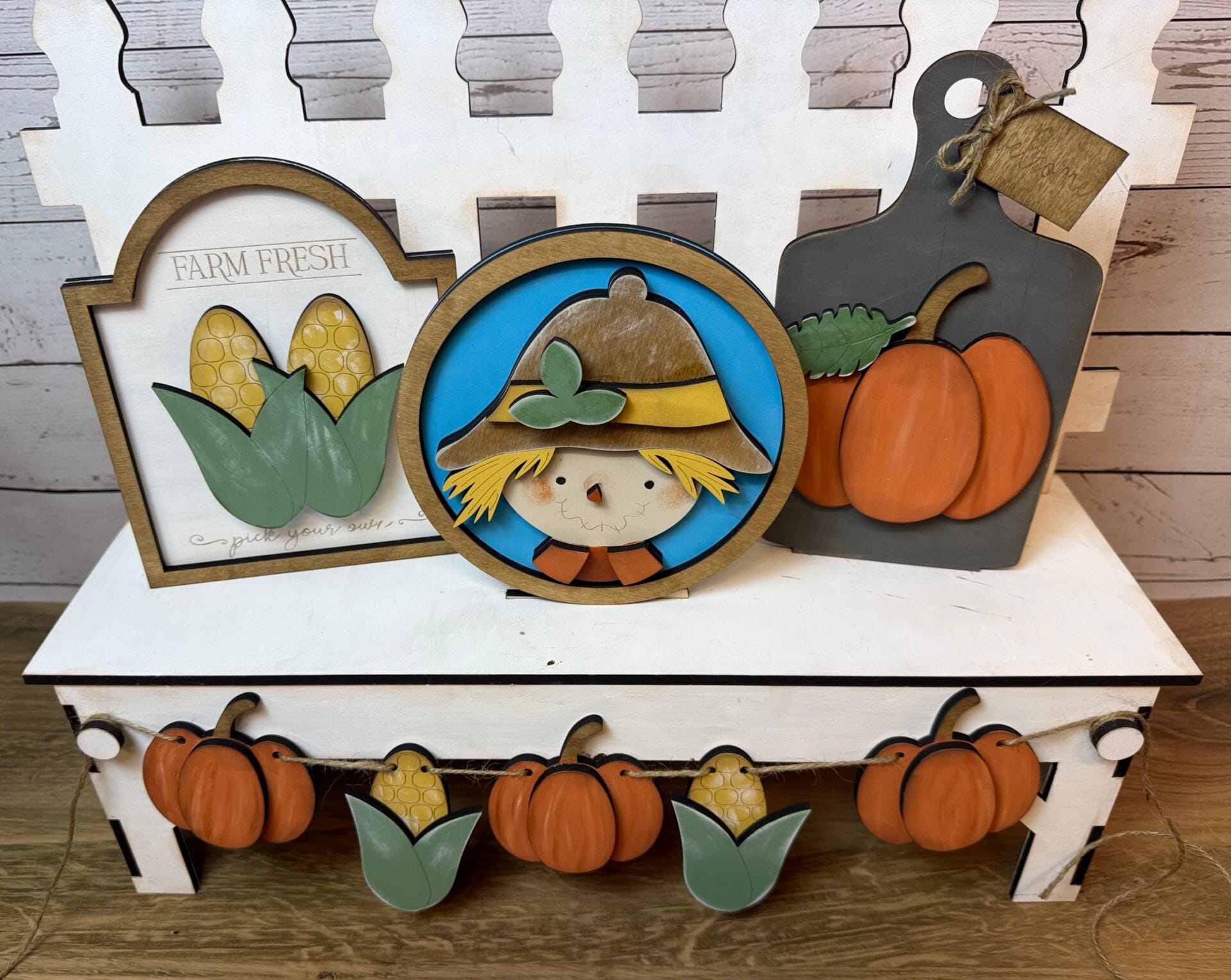 Scarecrow Fall Bench Interchangeable 4 Piece Set - Image 5