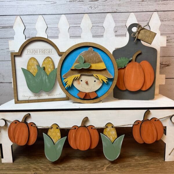 Scarecrow Fall Bench Interchangeable 4 Piece Set