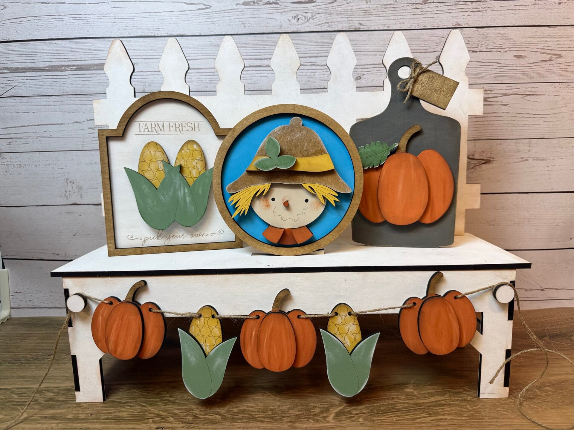 Scarecrow Fall Bench Interchangeable 4 Piece Set