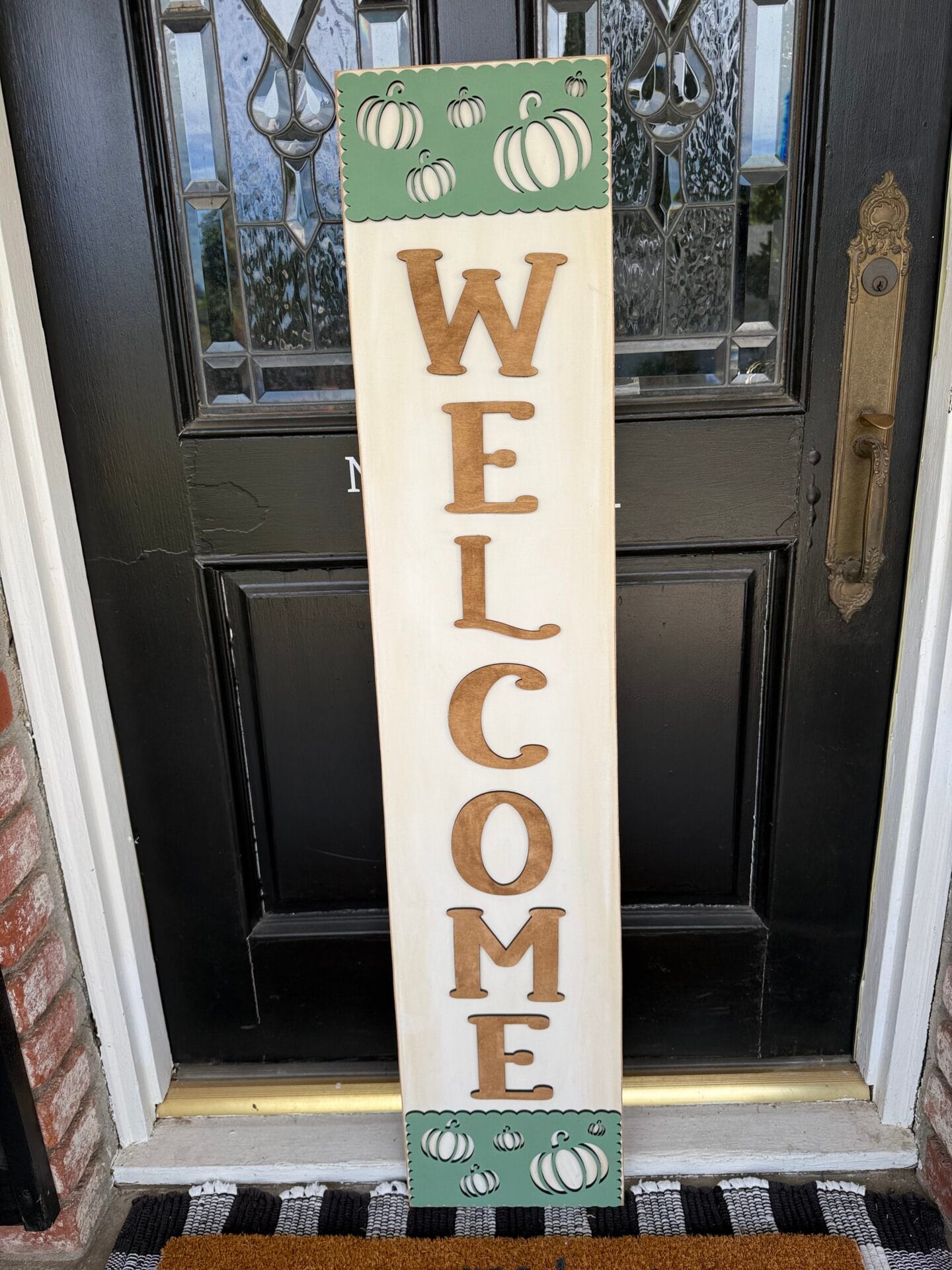 Welcome Pumpkin Porch Sign Leaner - Image 4