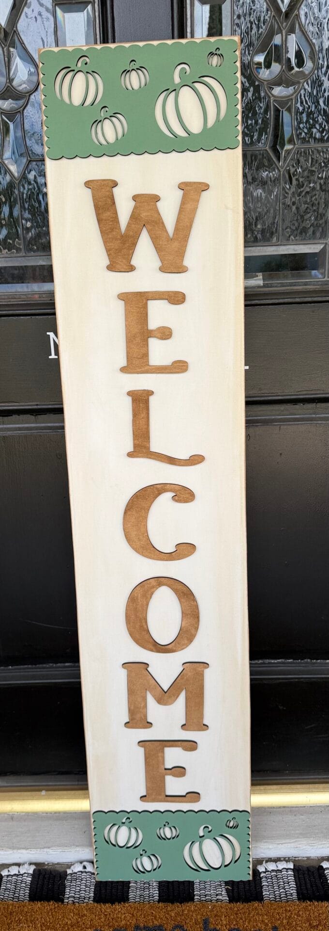 Welcome Pumpkin Porch Sign Leaner - Image 6