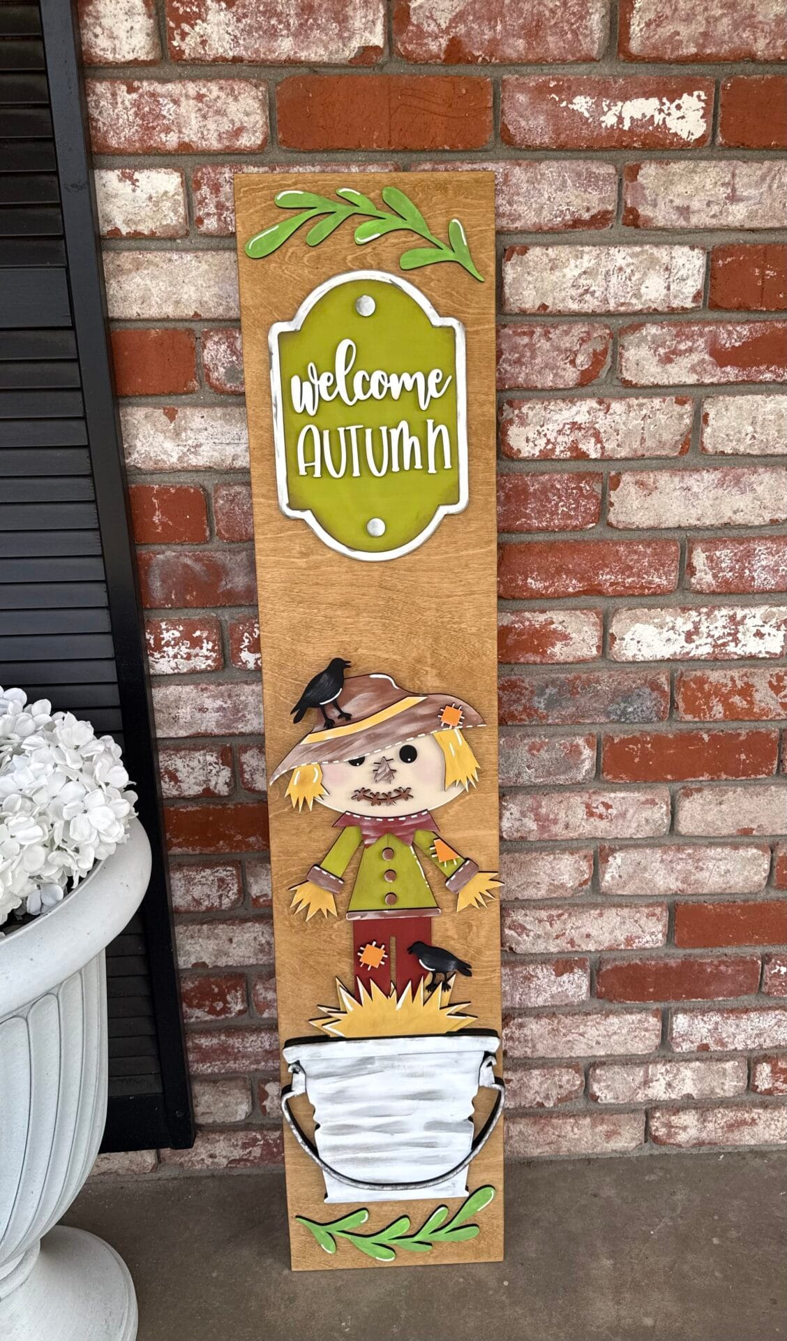 Interchangeable Porch Bucket Sign Leaner