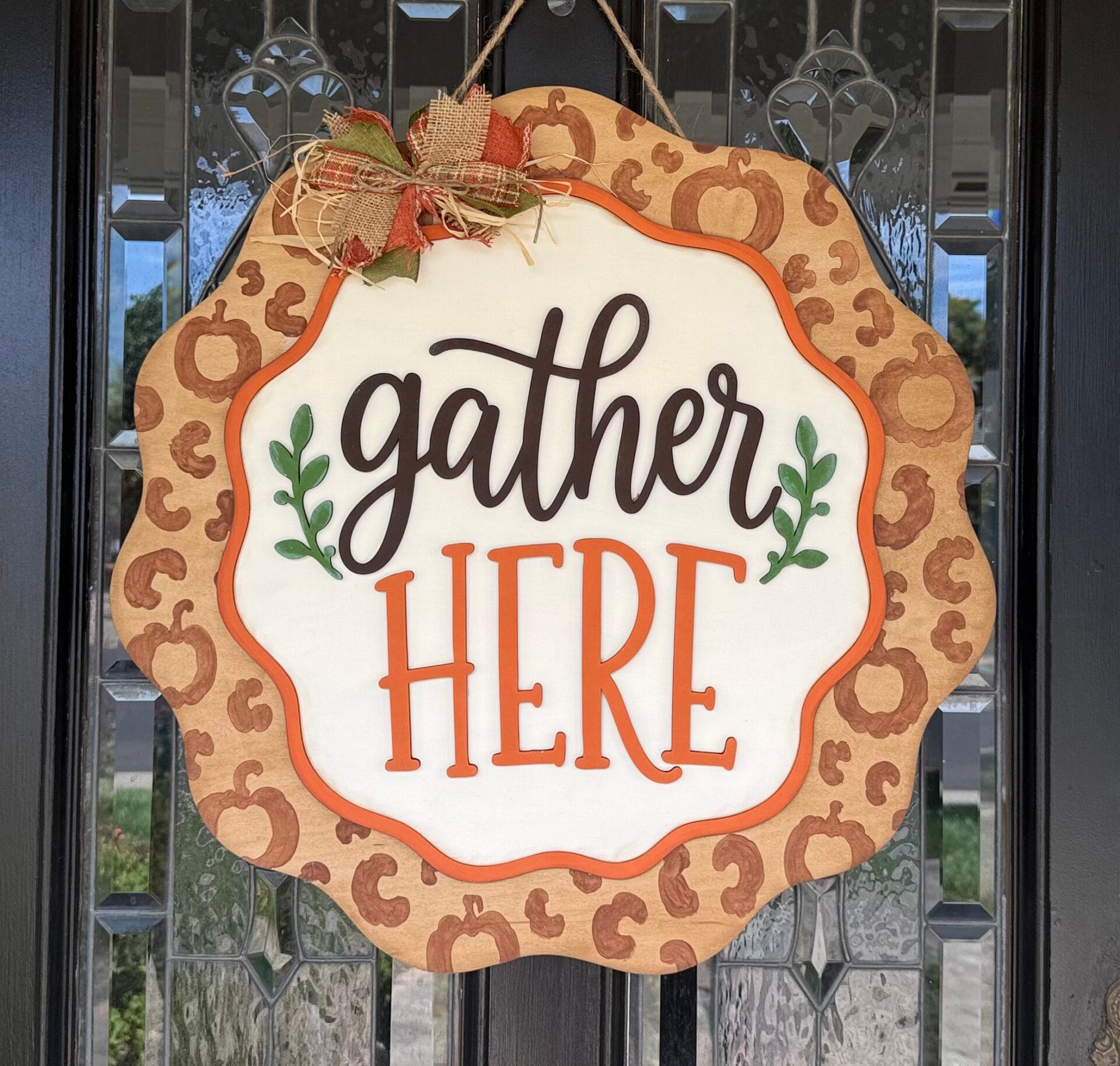 Gather Here Scalloped Door Hanger