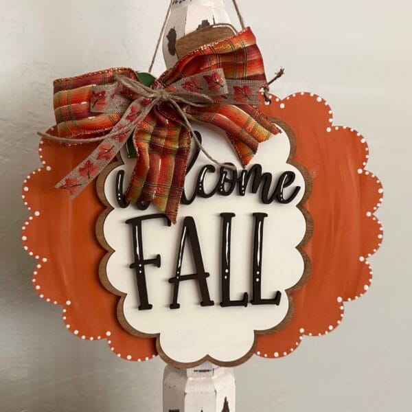 Welcome Fall Pumpkin Door Hanger