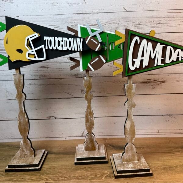 Game Day Football Pennant Interchangeable 3 Piece Set