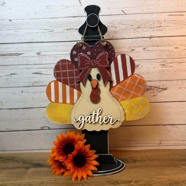 Gather Quilted Turkey Door Hanger
