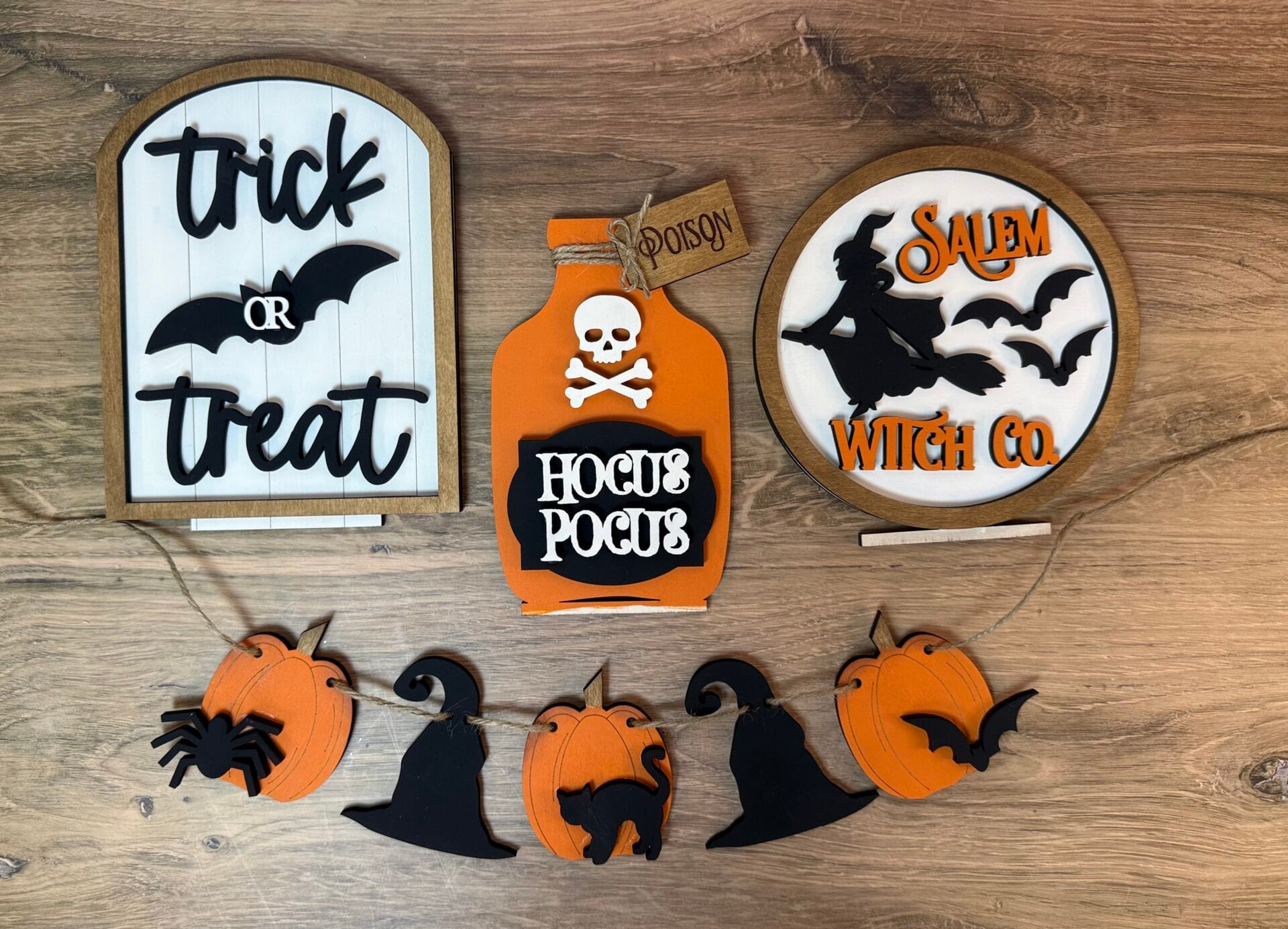 Trick or Treat Fall Bench Interchangeable 4 Piece Set - Image 4