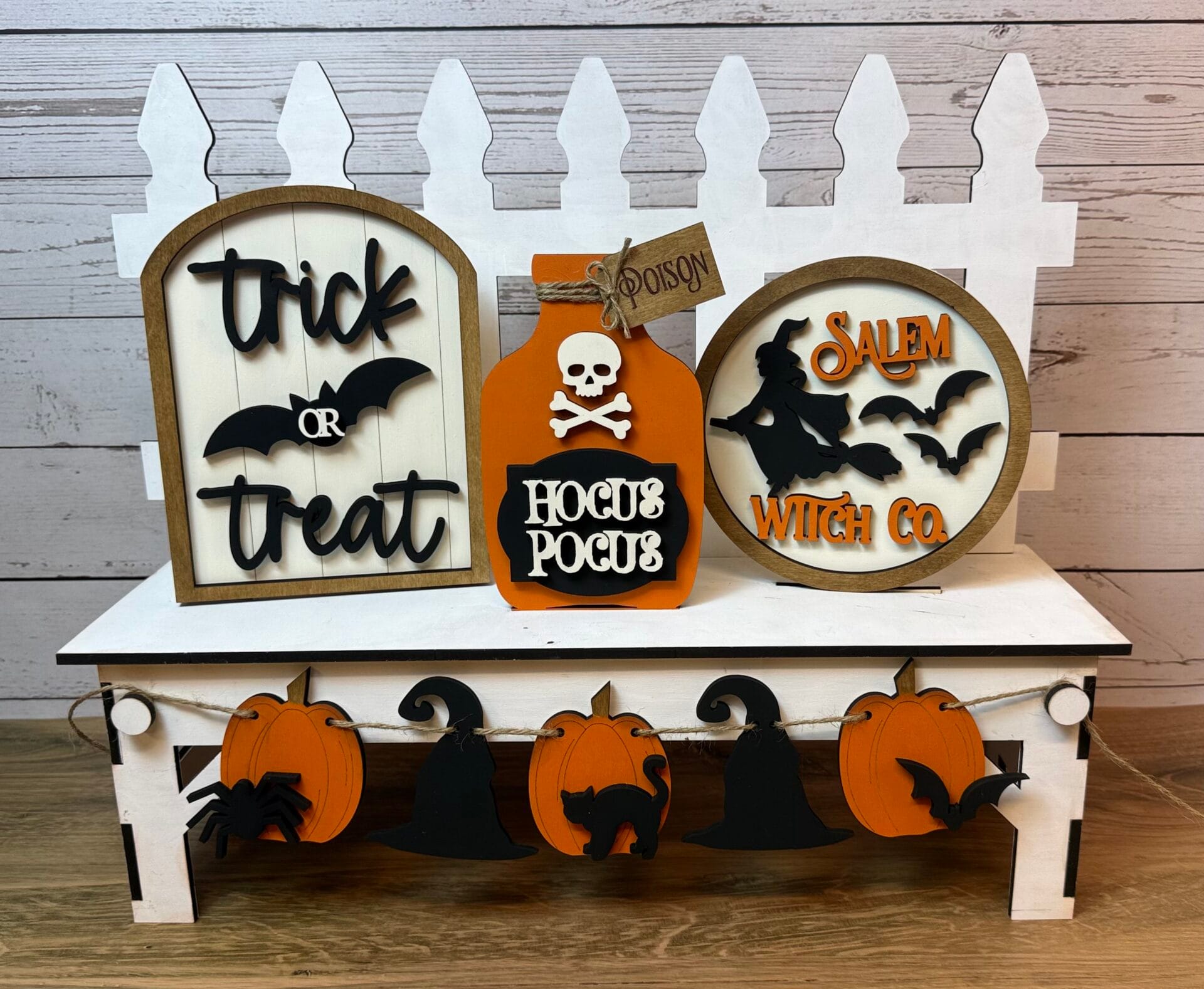 Trick or Treat Fall Bench Interchangeable 4 Piece Set