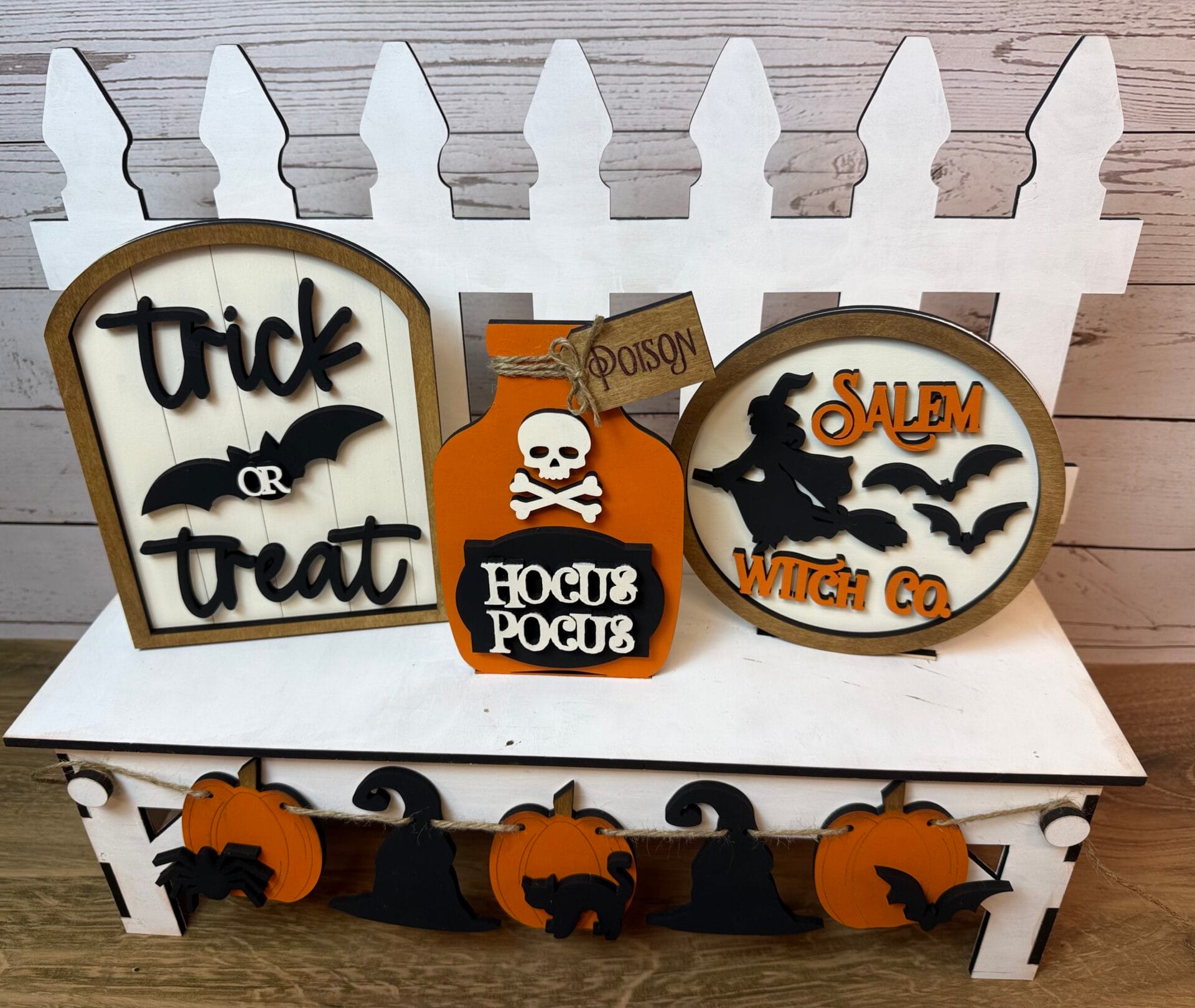 Trick or Treat Fall Bench Interchangeable 4 Piece Set - Image 5